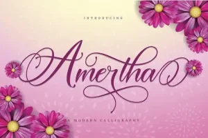Amertha Calligraphy Font