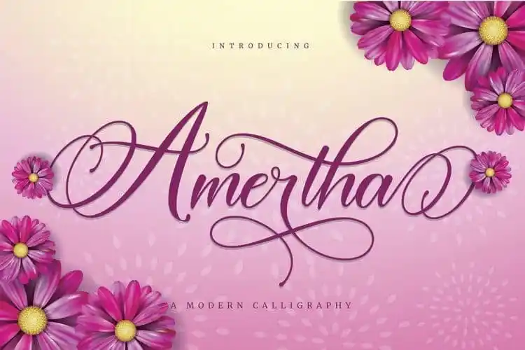 Amertha Calligraphy Font