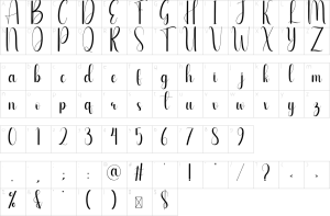 Mapa de caracteres da fonte Amfiby Font