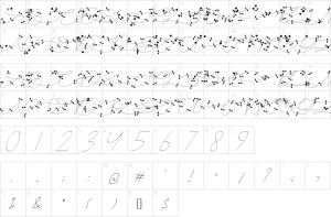 Mapa de caracteres da fonte AML Monogram Font