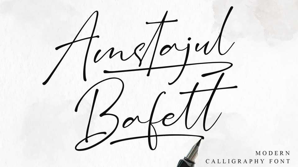 Amstajul Bafett Script Font › Fontesk