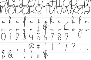 Mapa de caracteres da fonte Amsterdam Christmas Font