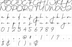 Mapa de caracteres da fonte Amsterdam Font
