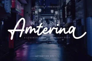 Amterina - Monoline Script Font