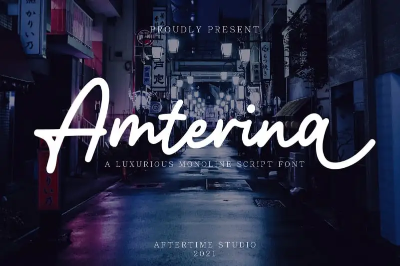 Amterina - Monoline Script Font