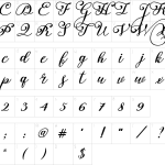 Anastasia Font - Fonte Grátis Mapa de caracteres da fonte Anastasia Font