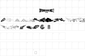 Mapa de caracteres da fonte Anderson Dings 2 Font