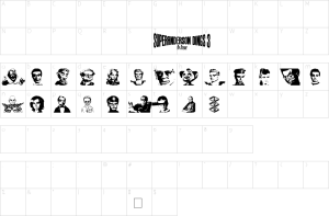 Mapa de caracteres da fonte Anderson Dings 3 Font