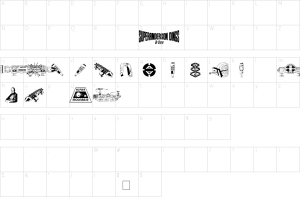 Mapa de caracteres da fonte Anderson Space 1999 Dings Font
