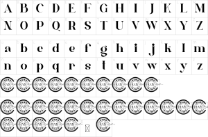 Mapa de caracteres da fonte Andre Martin Font