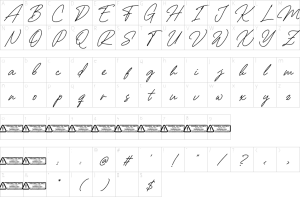 Mapa de caracteres da fonte Andromecha Font
