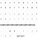 Mapa de caracteres da fonte Angelin Heart Font