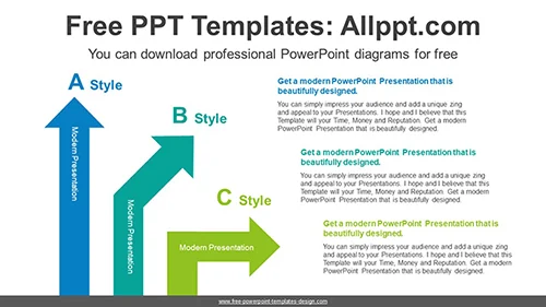 Angled Arrow Stairs PowerPoint Diagram
