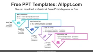 Angled Arrow Stairs PPT Diagram