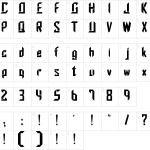 Mapa de caracteres da fonte Angles and Edges Font