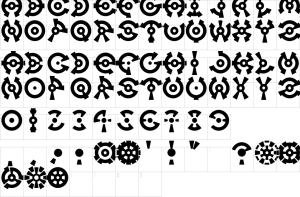 Mapa de caracteres da fonte Anillo Font