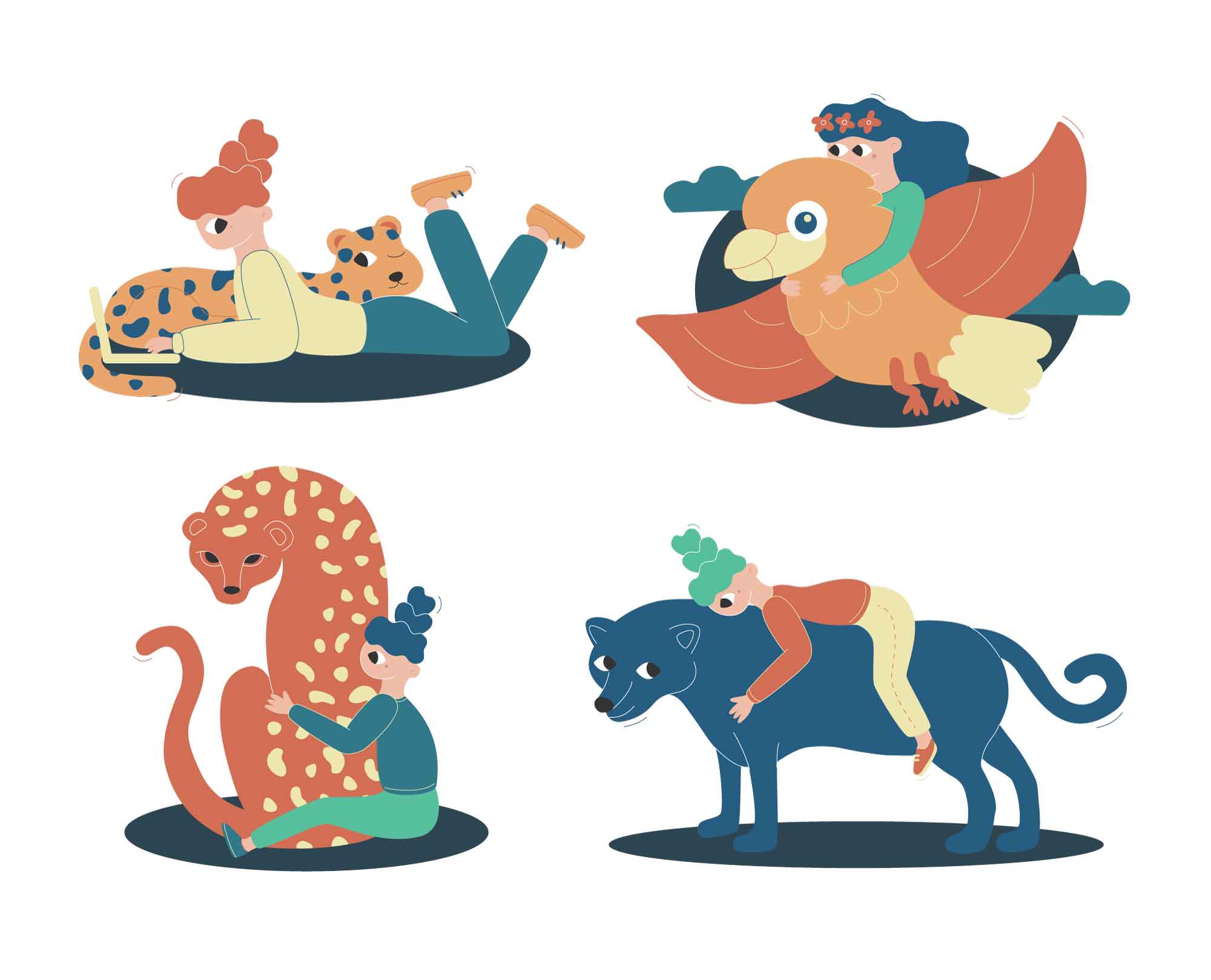 Animal Love Illustrations