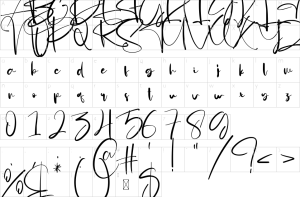 Mapa de caracteres da fonte Animate Font