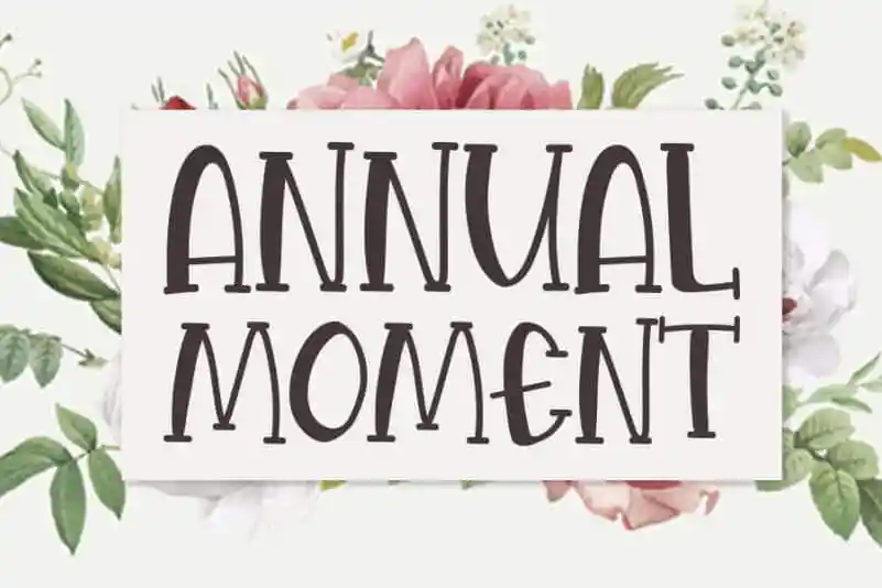 Annual Moment Display Font