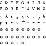 Mapa de caracteres da fonte Another Mood Font