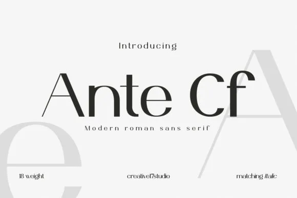 Ante Cf Sans Serif Font