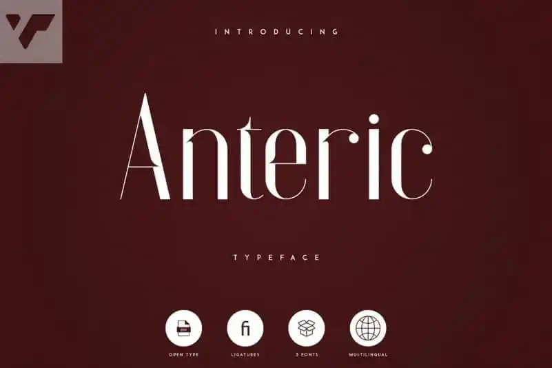 Anteric Display Typeface With 3 Weights