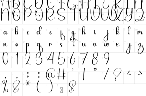 Mapa de caracteres da fonte Antumn Font