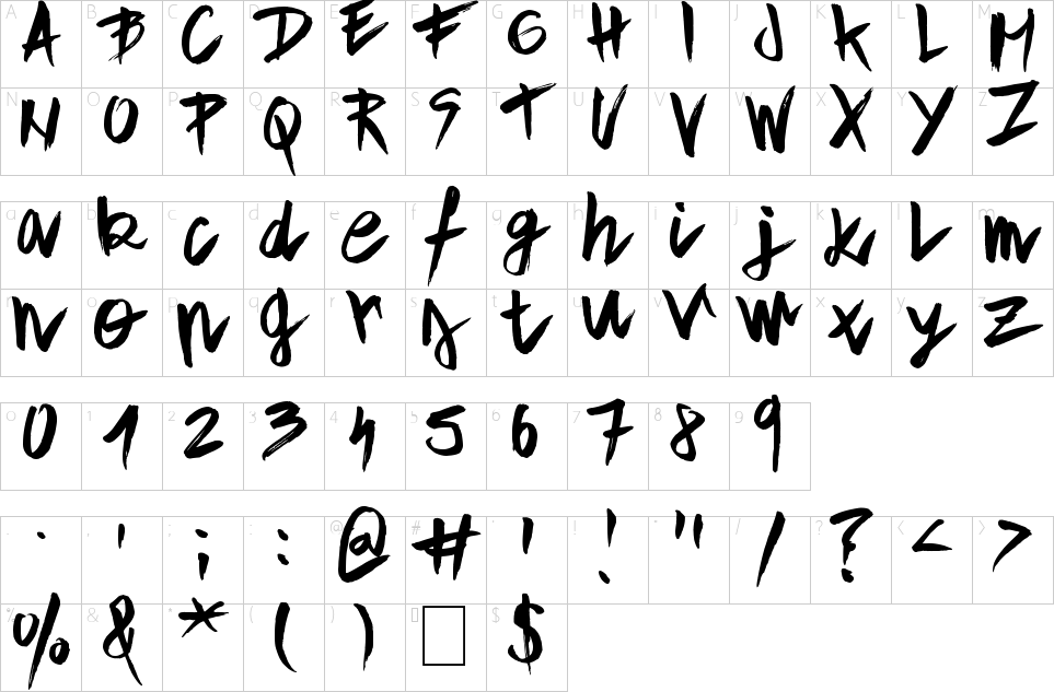 Mapa de caracteres da fonte Aple Time Font