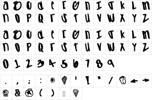 Mapa de caracteres da fonte Apreciated Font