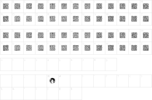 Mapa de caracteres da fonte Arabesque Initialen Font