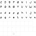Mapa de caracteres da fonte Arabian Knight Font