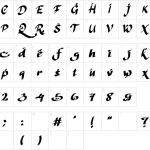 Mapa de caracteres da fonte Arabic Qalam Font