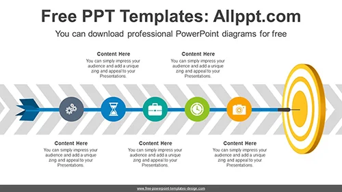 Archery Arrow Flow PowerPoint Diagram