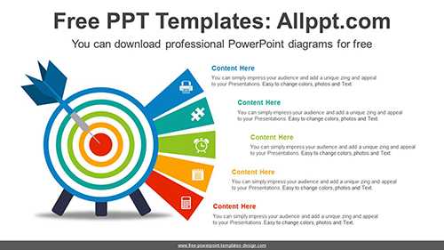 Archery Target Hit Arrow PPT Diagram