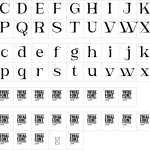 Mapa de caracteres da fonte Arches Font