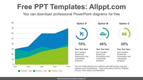 Area-donut chart PowerPoint Diagram Template