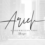 Ariel Signature Font - Fonte Grátis Ariel Signature Font