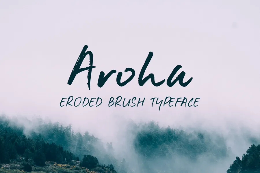 Aroha Brush Font