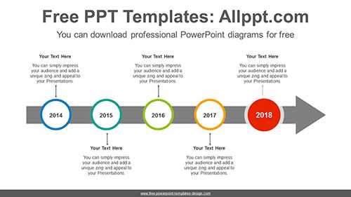 Arrow across circles PowerPoint Diagram Template
