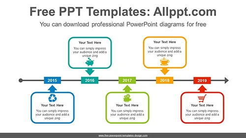 Arrow across rectangular PowerPoint Diagram Template