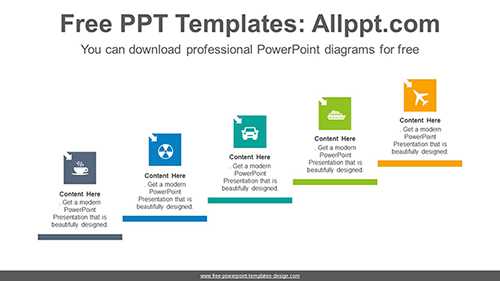 Arrow highlighted square PowerPoint Diagram Template
