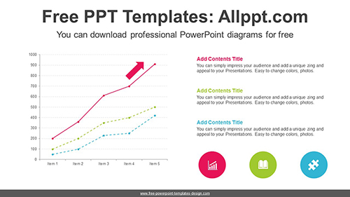 Arrow Line Chart PowerPoint Diagram Template