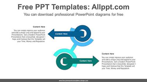 Arrows across doughnut PowerPoint Diagram Template