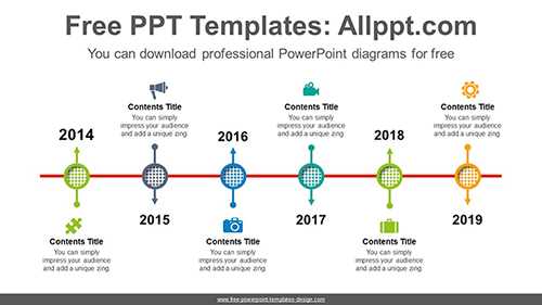 Arrows through circle PowerPoint Diagram Template