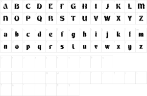 Mapa de caracteres da fonte Arshine Unfocus Font