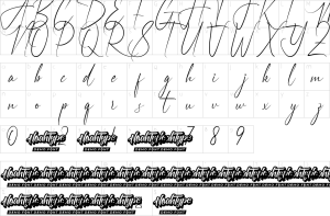 Mapa de caracteres da fonte Arthur Dale Font
