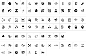 Mapa de caracteres da fonte Artificial Intelligence Font