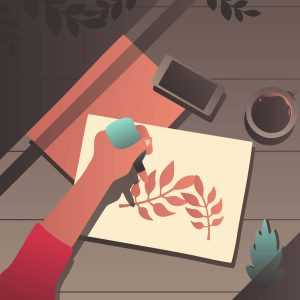 Artist Desk Vector Illustration (AI)