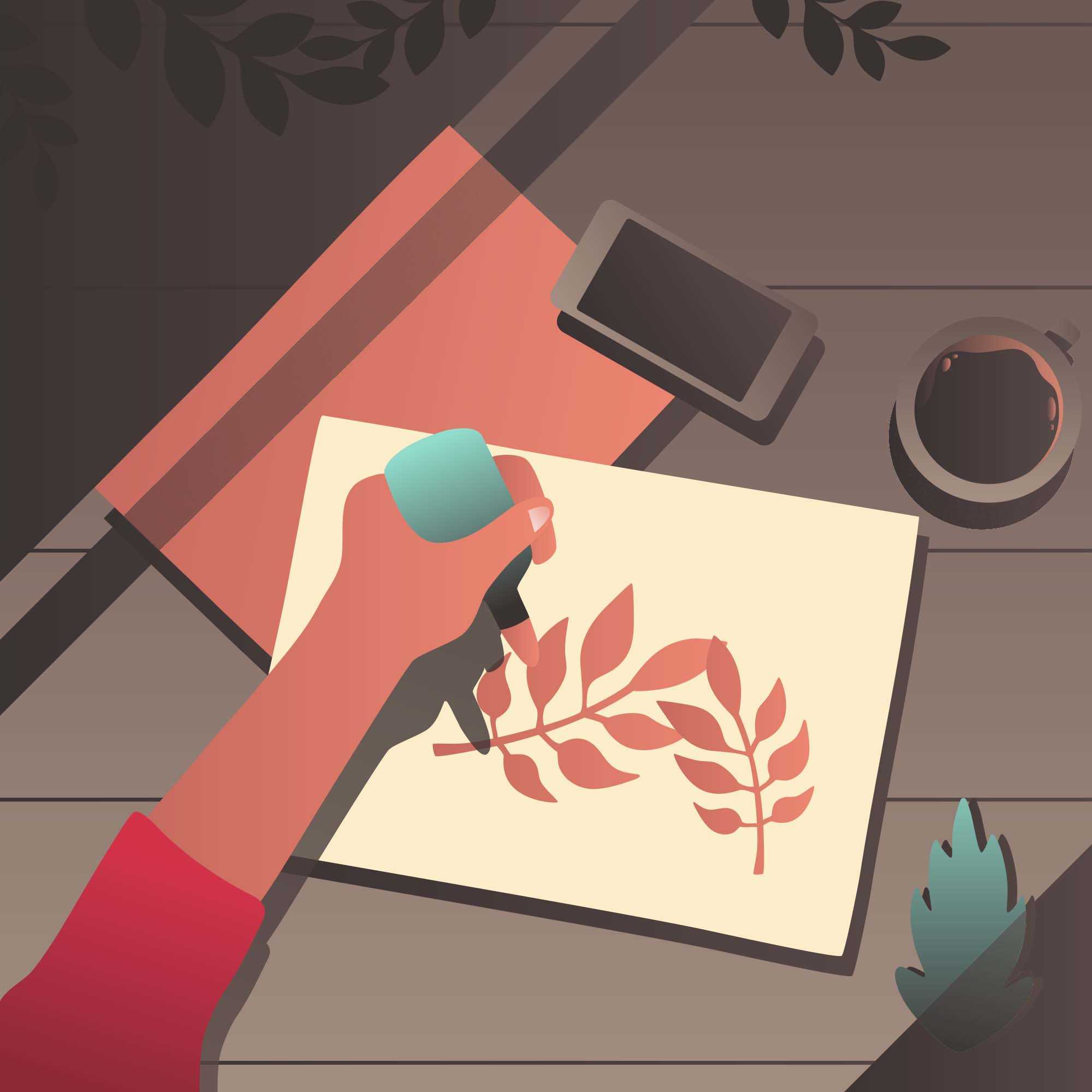 Artist Desk Vector Illustration (AI)