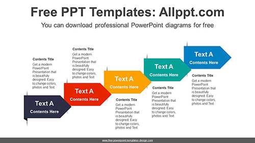 Ascending Paper Arrow PowerPoint Diagram Template